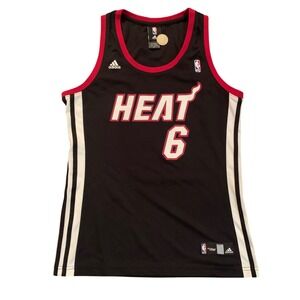 Adidas LeBron James‎ Miami Heat Jersey Womens L Black NBA 6 nba4her Basketball